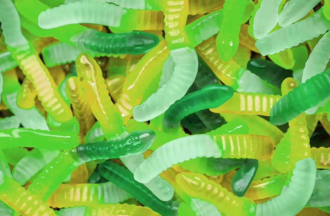 green gummy worms