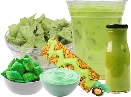 green foods and beverages