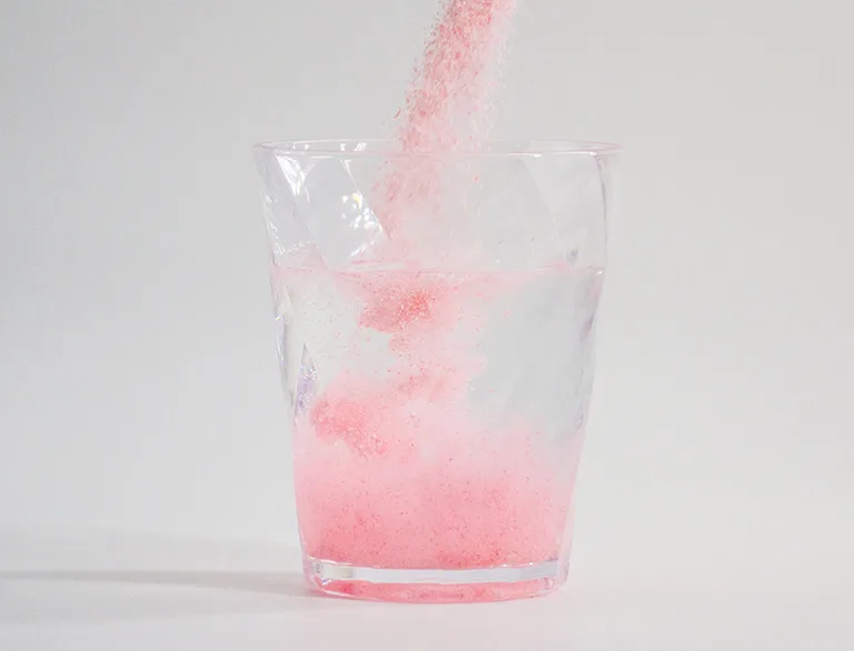 pink powdered drink