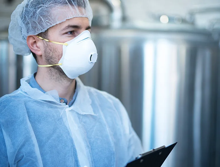 person checking quality in lab