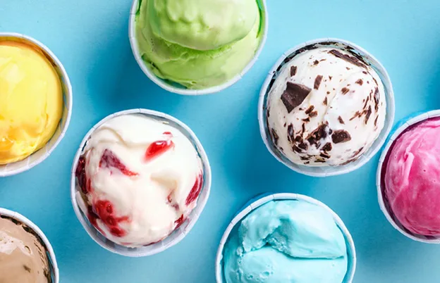 colorful ice cream cups