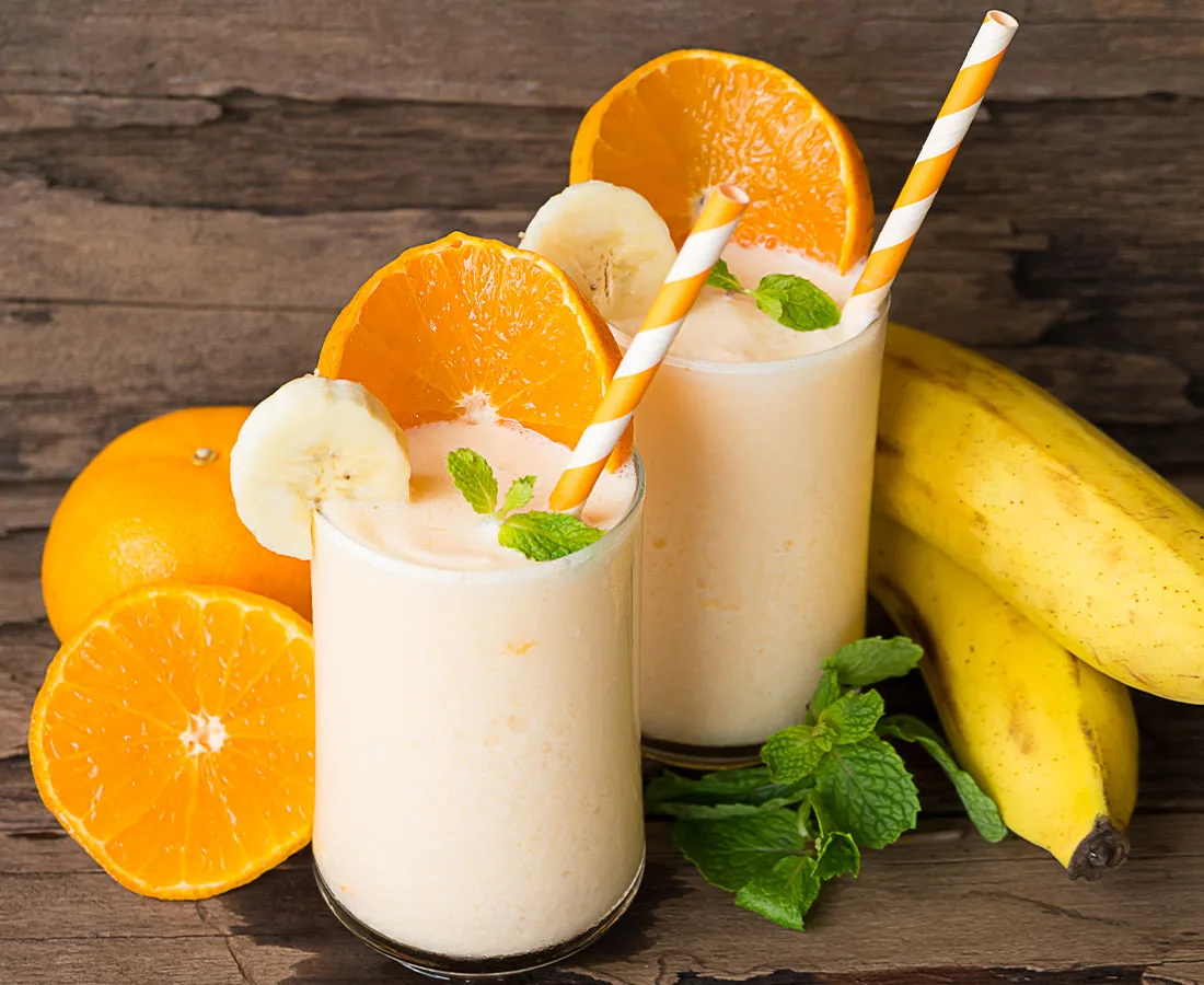 orange banana smoothie drink