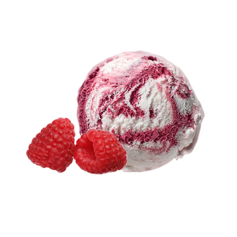 scoop of raspberry swirl ice cream