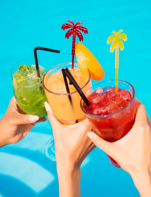 flavored colorful drinks
