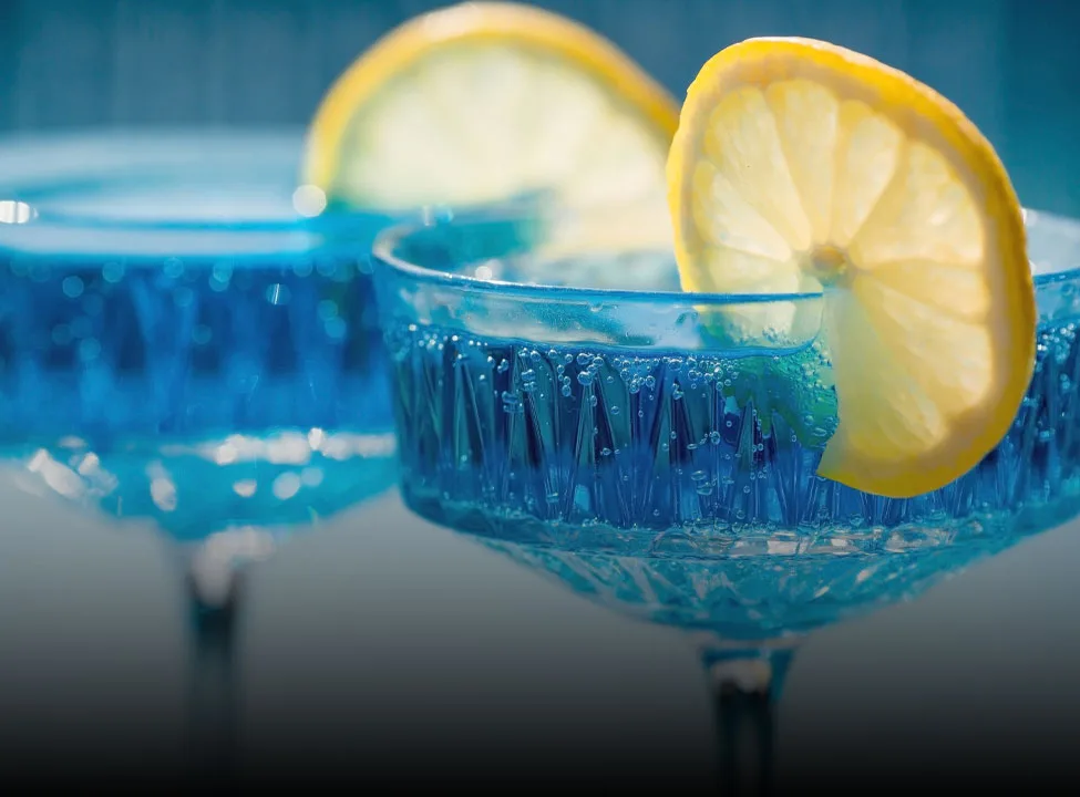bright blue cocktails