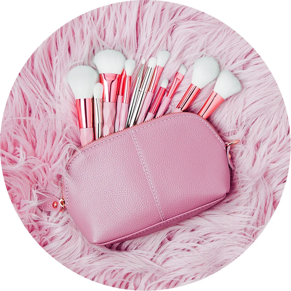 pink makeup bag