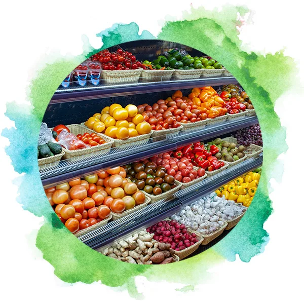 produce section of grocery store